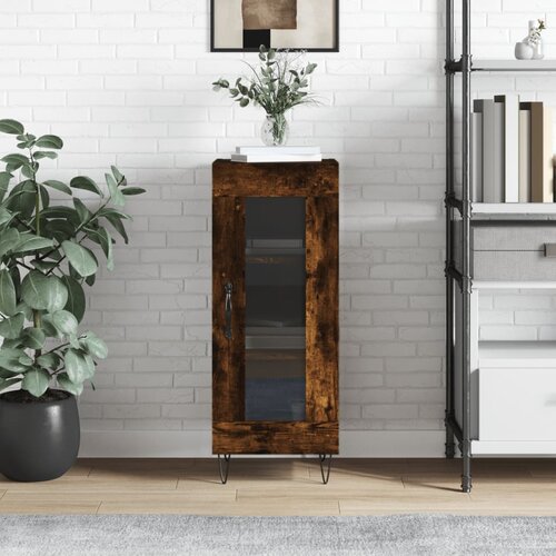 VidaXL Komoda dimljeni hrast 34,5x34x90 cm inženirski les Slike