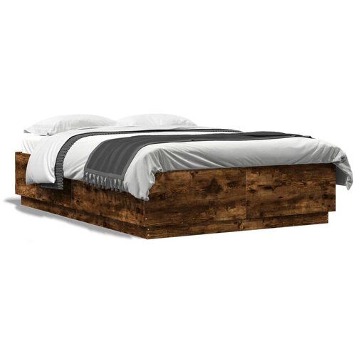 VidaXL Okvir za krevet boja hrasta 150 x 200 cm konstruirano drvo Slike