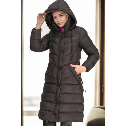 Dewberry Z6719 WOMEN'S COAT-BLACK-1