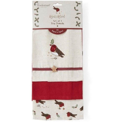 Cooksmart &amp;reg; Kuhinjska krpa 3 kom od mje&amp;scaron;avine lana 45x65 cm Robin&amp;#039;s Retreat &amp;ndash; Slike