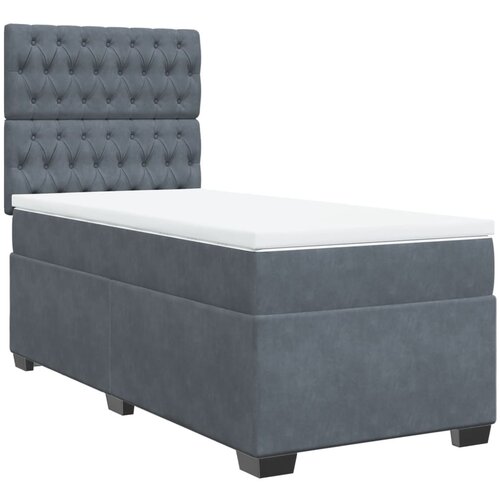 Maison Chic Box spring postelja - Vzmetna postelja z vzmetnico temno siva 90x200 cm žamet SL16929, (21894944) Cene