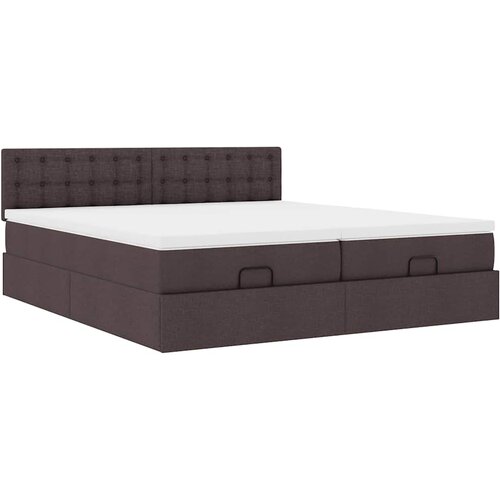 vidaXL Otomanski posteljni okvir z vzmetnicami rjav 180x200 cm blago, (21607091) Cene