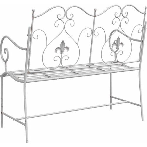  Vrtna klupa Antič White 104 x 54 x 93 cm Čelik Slike