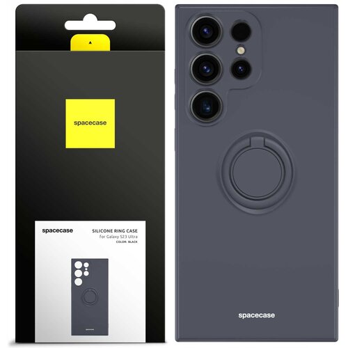Spacecase SILIKONSKI OVITEK S OBROČKOM ZA SAMSUNG GALAXY S23 ULTRA ČRN, (21962056) Cene