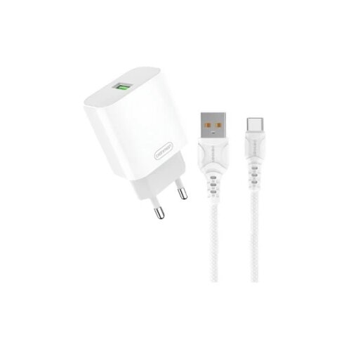 Denmen DC07T Punjač za mobilne 18W 3,6A Fast + Type C kabl BELI Slike
