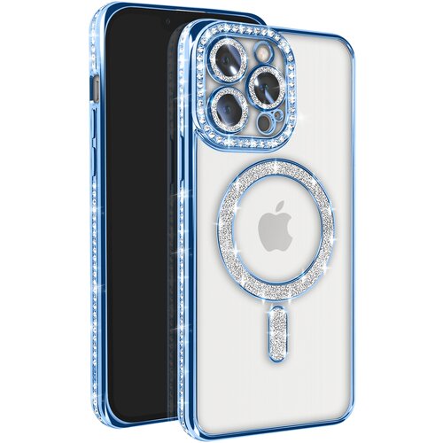 AVIZAR Diamantno ohi&scaron;je za iPhone 13 Pro MagSafe Obris Strass, Modra, (5000014464) Cene