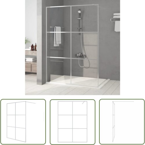 The Living Store Pregrada za tu&amp;scaron; srebrna 140x195 cm prozorno ESG steklo - Tu&amp;scaron; Stena, (21745266) Slike