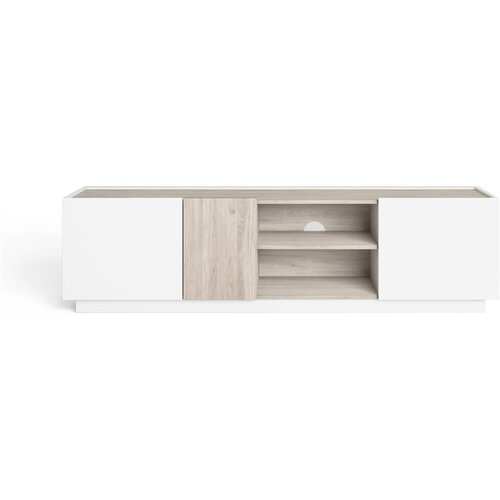 Marckeric Bijelo/natur TV stol u dekoru hrasta 180x48 cm Udine - Slike
