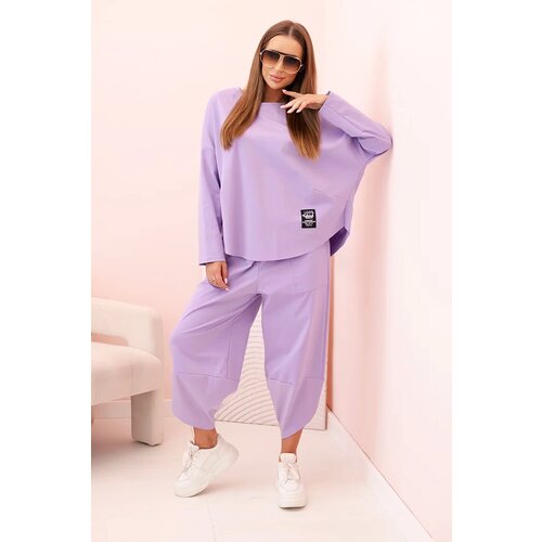 Kesi Włoski Set of new punto sweatshirt pants light purple Slike