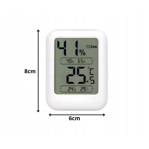  osvijetljeni LCD termometar higrometar 8cm bijeli Slike