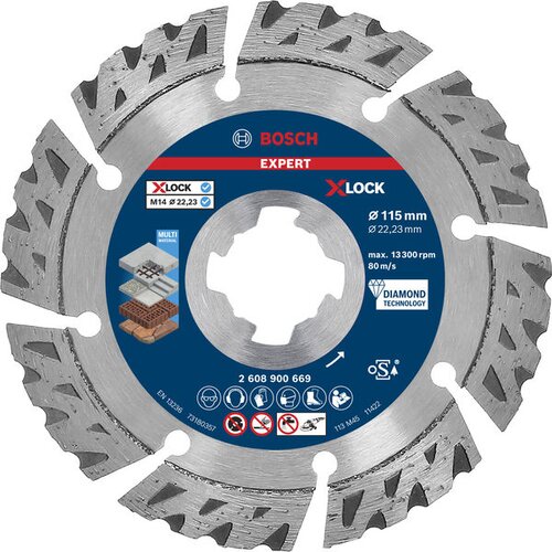 Bosch EXPERT MultiMaterial X-LOCK dijamantska rezna ploča od 115x22,23x2,4x12 mm 2608900669 Cene