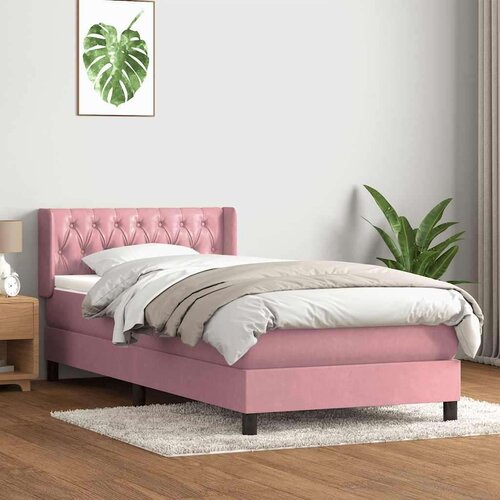 Box Spring krevet s madracem ružičasti 90x210 cm samt Cene