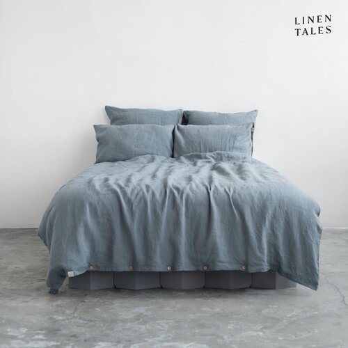 Linen Tales Svetlo modra lanena posteljnina za zakonsko posteljo 200x200 cm &amp;ndash; Linen Tales Slike