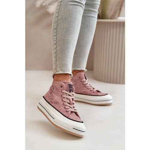 Big Star Insulated women&amp;#039;s sneakers on the eco leather platform pink Slike