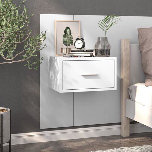 The Living Store Stenska nočna omarica visok sijaj bela - Stenska Nočna Omarica, (21432677) Slike