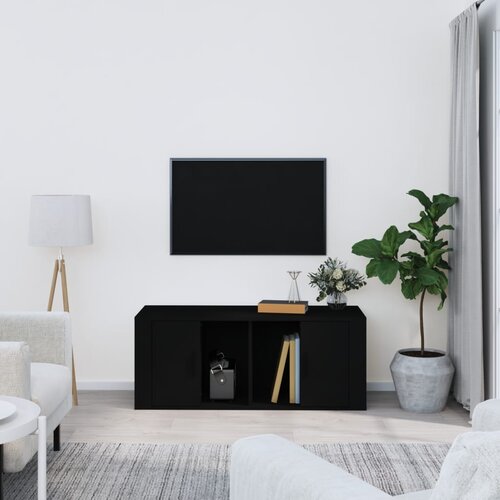 VidaXL TV omarica črna 100x35x40 cm inženirski les Slike