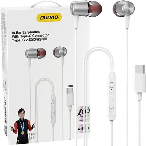 Dudao X1PROT žične in-ear slu&amp;scaron;alke usb-c 1.2M bele za telefon, (21832959) Slike