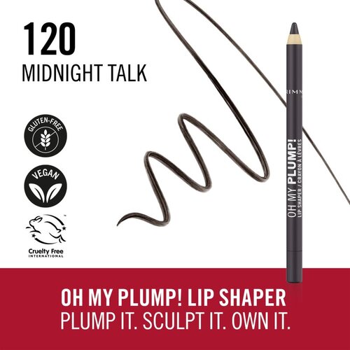 Rimmel London Oh My Plump! črtalo za ustnice odtenek 120 Midnight alk 1.2 g Slike