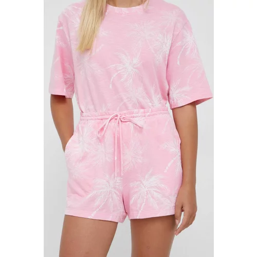 GAP Pamučne kratke hlače za žene, boja: ružičasta, s uzorkom, visoki struk
