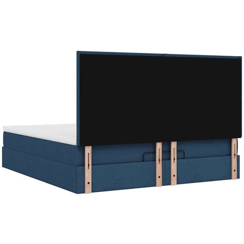 VidaXL Otomanski krevet s madracem i LED plavi 180x200cm od tkanine Slike