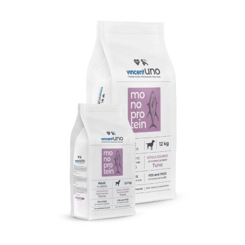 Vincent uno hrana za pse monoprotein - tuna 12kg Slike