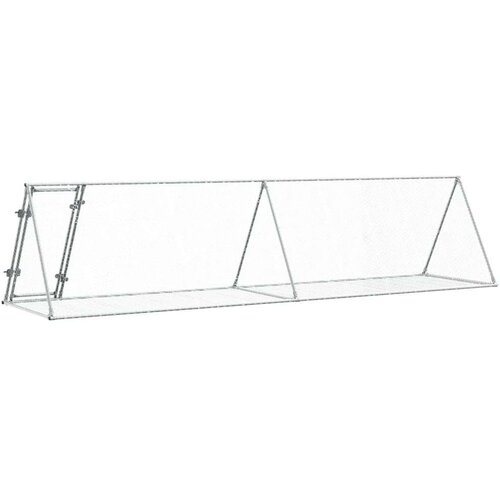 vidaXL Kavez za zečeve srebrni 400 x 105 x 91 cm od pocinčanog čelika Cene