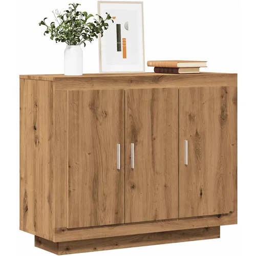 vidaXL Sideboard artisian hrast 92x35x75 cm konstruiran les