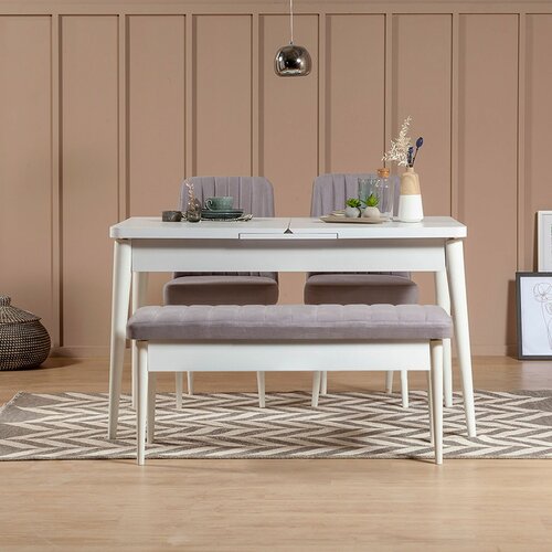 vina 0701 - soho, white whitesoho extendable dining table & chairs set (4 pieces) Slike