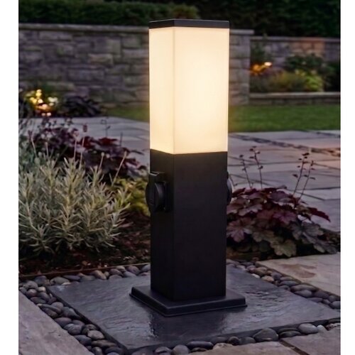  Brilagi - Spolja&amp;scaron;nja lampa sa 2 SCHUKO utičnice NOVA 1xE27/15W/230V 40 cm IP44 crna Slike