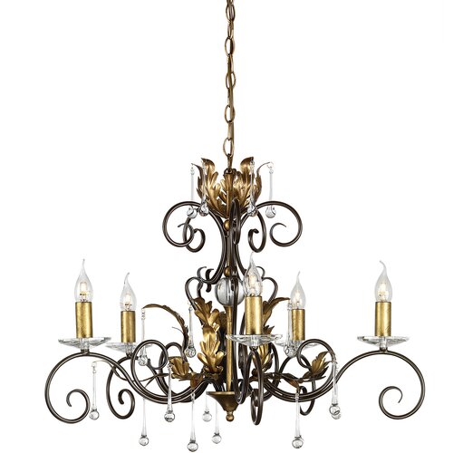 Elstead Lighting Elstead Amarilli Lestenec s 5 lučmi, bronast, zlat cvetlični dizajn z listi, E14, (22094585) Cene