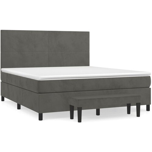 Maison Chic Box spring postelja - Vzmetna postelja z vzmetnico temno siva 160x200 cm žamet SL20686, (21893236) Cene