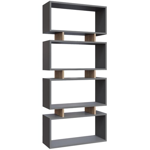 Hanah home Polica 72,5x161x25cm Antracit-Hrast Cene