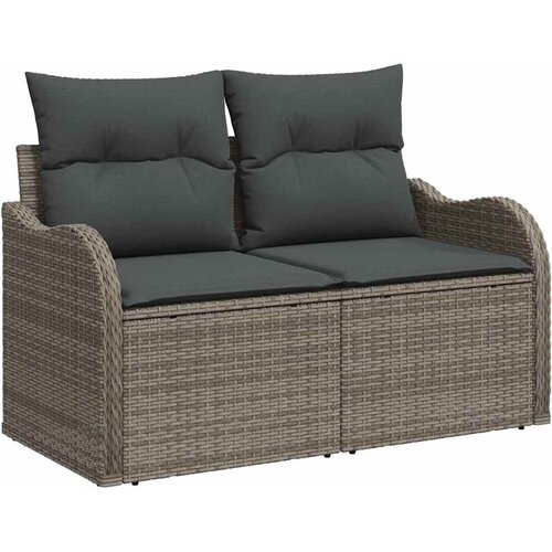  Sjedeća garnitura za vrt 8 kom. 7-Broj sjedala Siva Poli Ratan 289 x 122,5 x 85 cm Slike