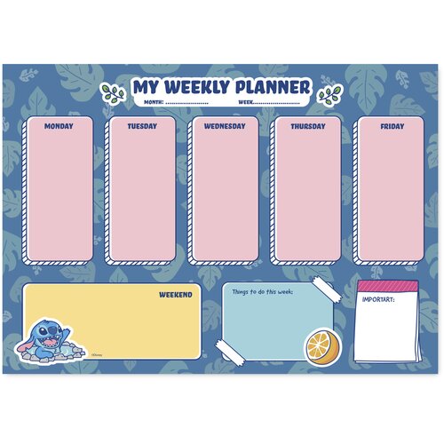 Grupo Disney, Lilo &amp;amp; Stitch - Stoni planer A4 - Disney, Lilo and Stitch, Weekly Slike