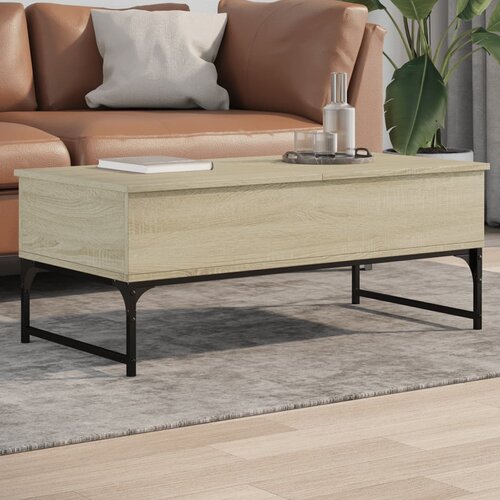  The Living Store Klubska mizica sonoma hrast 100x50x40 cm inženirski les - Klubska Mizica, (21446392) Slike