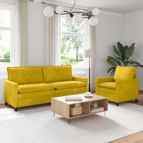  Set sofe 2 pcs Žuta Baršun Cene