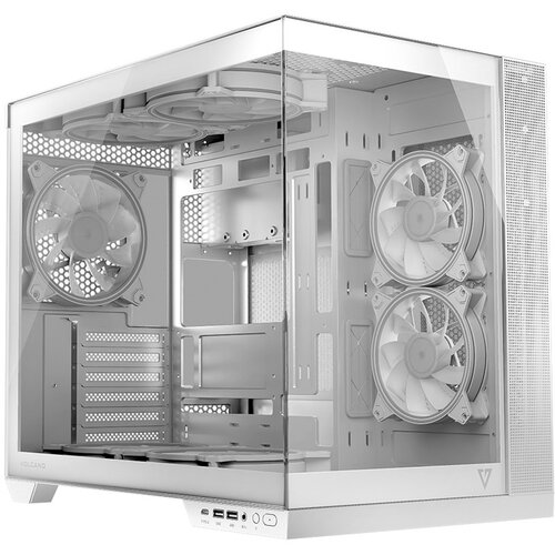 Modecom Volcano Panorama NF Midi ATX ohi&scaron;je 2xUSB3.0, 1xUSB Type-C, kaljeno steklo, bela, (5000262399) Cene