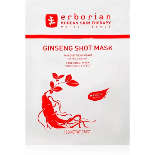 Erborian Ginseng Shot Mask maska iz platna z gladilnim učinkom 15 g