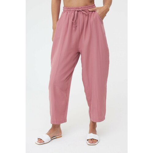 Laluvia Pale Pink Pocket Ayrobin Baggy Trousers Cene