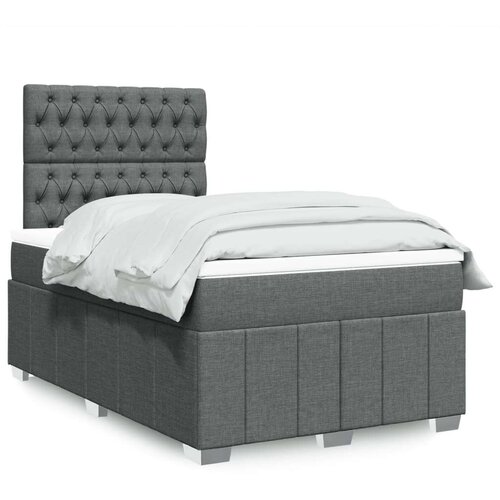 vidaXL Krevet box spring s madracem tamnosivi 120 x 190 cm tkanina Cijene