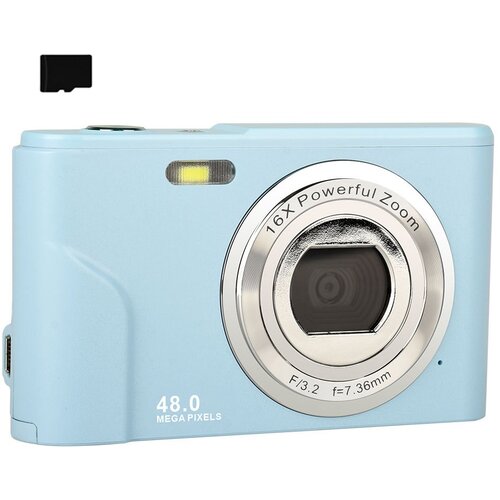 INF Digitalni fotoaparat z 48 MP, HD 1080p in 16-kratnim zoomom s kartico 32 GB LightBlue, (21836167) Cene