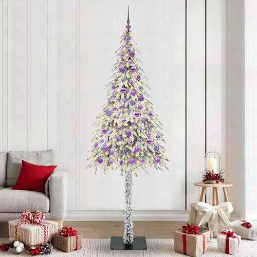 vidaXL Božično drevo med 300 LED z stojalom Bela 210 cm PE in jeklo Cene