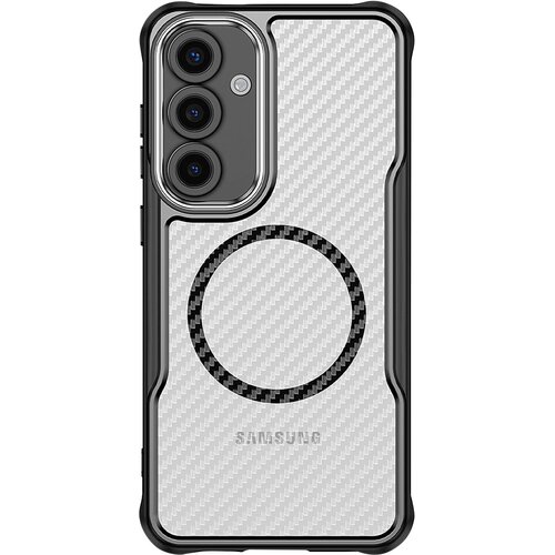 AVIZAR Ohišje za Samsung Galaxy S24 FE MagSafe Odporen na udarce Okrepljeno Carbon Back, Črna, (5000015919) Cene