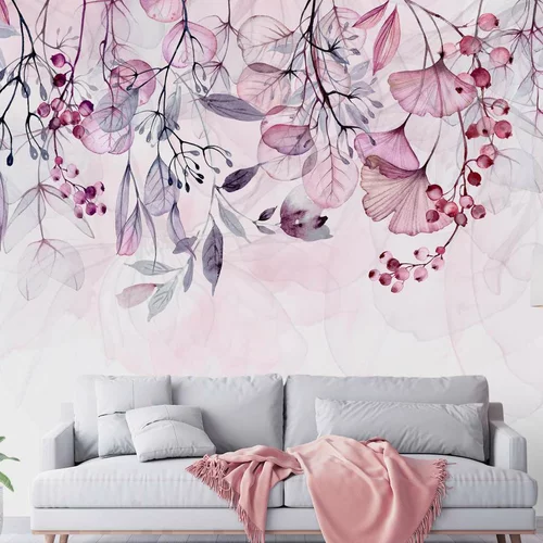  tapeta - Foggy Nature - Pink 150x105