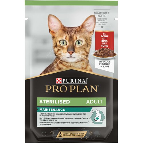 Purina Vlažna hrana za sterilisane mačke Pro Plan Cat sos, Govedina, 85g Slike