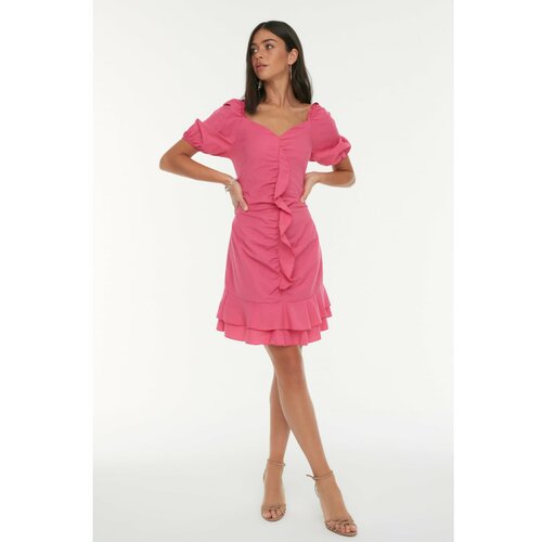 Trendyol Pink Frilly Dress Slike