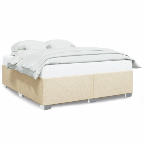 VidaXL Okvir za krevet bez madraca krem 180 x 200 cm od tkanine Slike