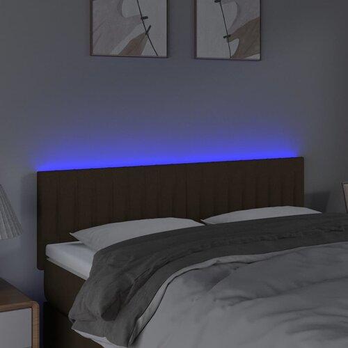  LED uzglavlje tamnosmeđe 144x5x78/88 cm od tkanine Slike