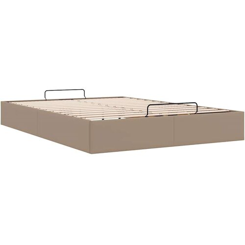 VidaXL Okvir kreveta bez madraca cappuccina 140x190 cm od umjetne kože Slike