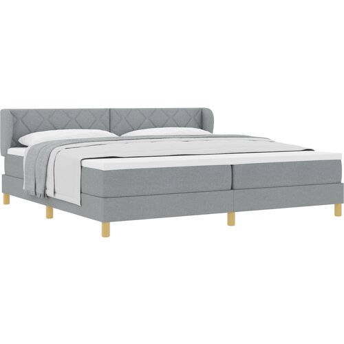 vidaXL Box Spring Krevet s Madracem - Svjetlosiva - 200x200 cm - Tkanina Cijene